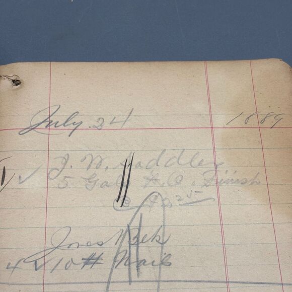 Antique Late 1800s Handwritten Want Book Ledger General Store Farm Records - Picture 11 of 16